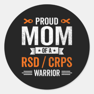 Proud Mum Of A Rsd Crps Warrior Survivor Awareness Classic Round Sticker
