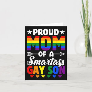 Proud Mum Of A Smart Gay Son Lgbtq Pride Flag Moth Card