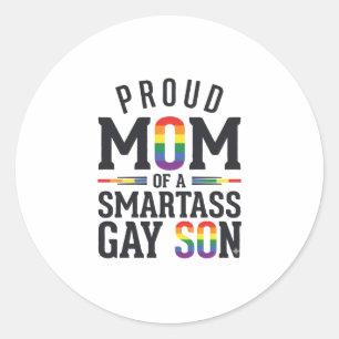 Proud Mum of a Smartass Gay Son Vintage Shirt Desi Classic Round Sticker