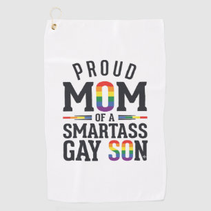 Proud Mum of a Smartass Gay Son Vintage Shirt Desi Golf Towel