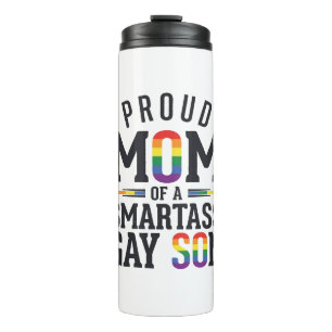 Proud Mum of a Smartass Gay Son Vintage Shirt Desi Thermal Tumbler