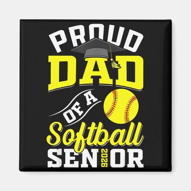 Proud mum of a softball senior class of 2026 magnet (Front)