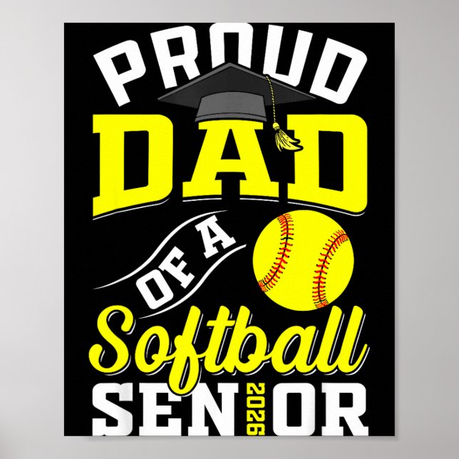 Proud mum of a softball senior class of 2026 poster (Front)