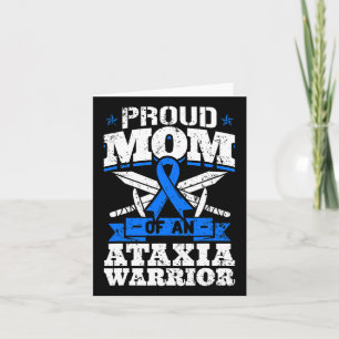 Proud Mum Of An Ataxia Warrior Awareness Ribbon Dy Card