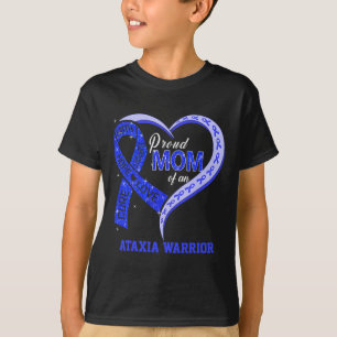 Proud Mum Of An Ataxia Warrior Blue Ribbon Matchin T-Shirt