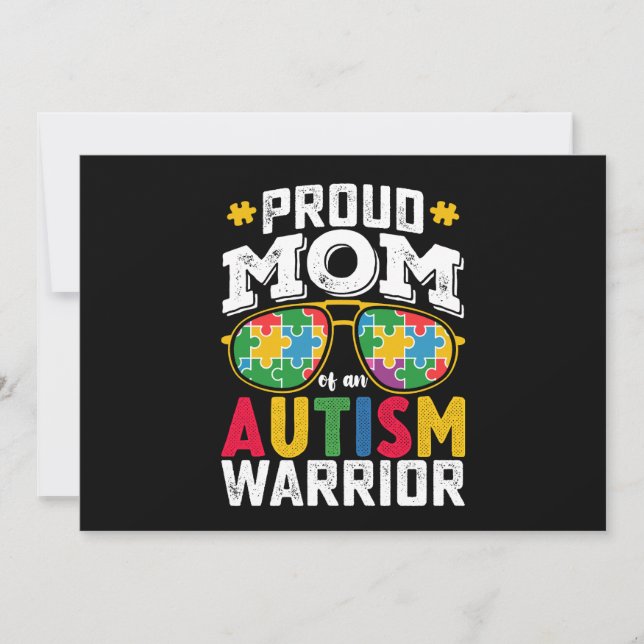 Proud Mum Of An Autism Warrior Family Invitation (Front)