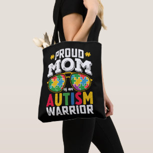 Proud Mum Of An Autism Warrior Family Tote Bag