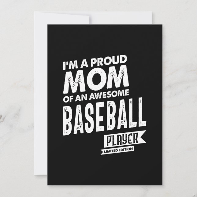 Proud Mum Of an Awesome Baseball Player Invitation (Front)