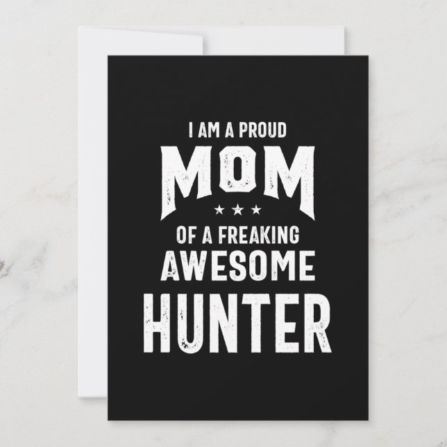 Proud Mum Of An Awesome Hunter Player Thank You Card (Front)