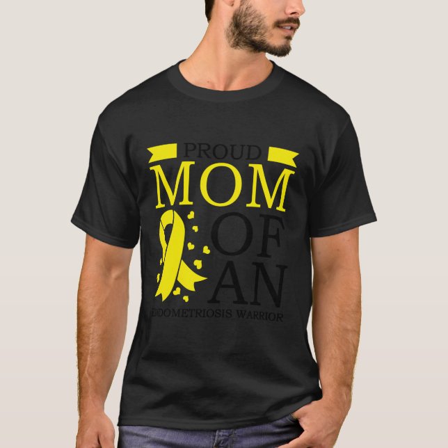 Proud Mum Of An Endometriosis Warrior Awareness Su T-Shirt (Front)