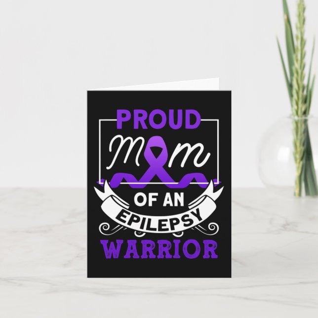 Proud Mum Of An Epilepsy Warrior Epilepsy Awarenes Card (Front)