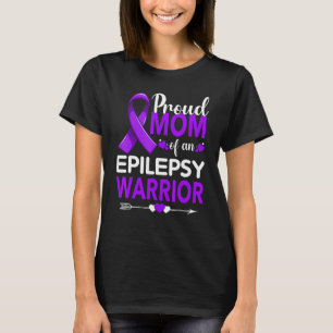 Proud Mum Of An Epilepsy Warrior Purple Ribbon T-Shirt