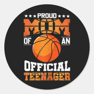Proud Mum Of An Official Teenager Sketll Mother  Classic Round Sticker