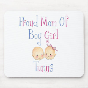 Proud Mum Of Boy Girl Twins Mouse Pad