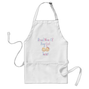 Proud Mum Of Boy Girl Twins Standard Apron