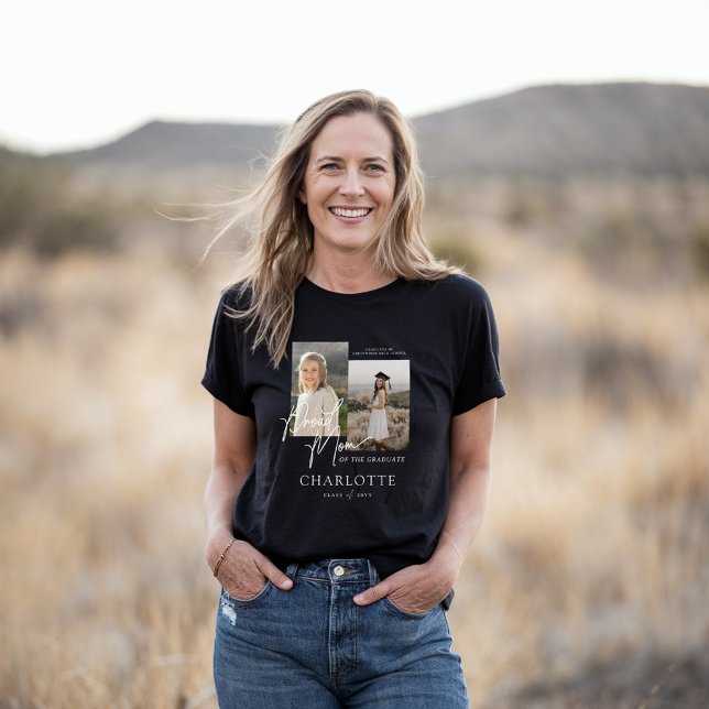 Proud Mum of the Graduate Script Photo Keepsake Tri-Blend Shirt (Proud Mom of the Graduate Script Photo Keepsake Tri-Blend Shirt)