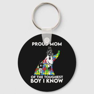 Proud Mum Of The Toughest Boy I Know Autism Awaren Key Ring