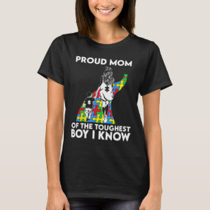 Proud Mum Of The Toughest Boy I Know Autism Awaren T-Shirt