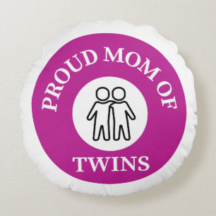Proud mum of twins round cushion
