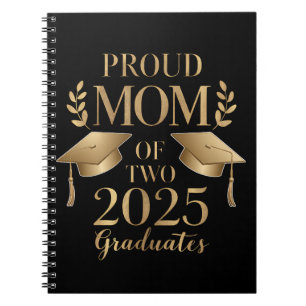 Proud Mum of Two 2025 Graduates Graduate Twins Notebook