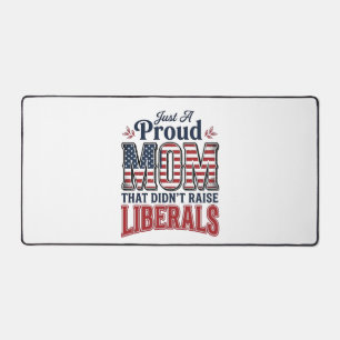 Proud Mum Patriotic Vintage Political Shirt Design Desk Mat