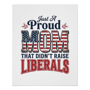 Proud Mum Patriotic Vintage Political Shirt Design Poster