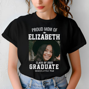 Proud Mum Photo Graduate Parents Custom T-Shirt