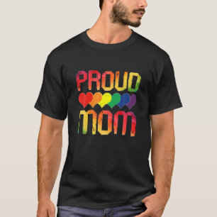 Proud Mum Queer LGBTQ Gay Pride Month Rainbow Flag T-Shirt