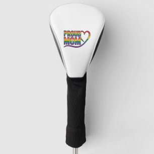 Proud Mum Rainbow Heart Vintage Engraving Design_1 Golf Head Cover