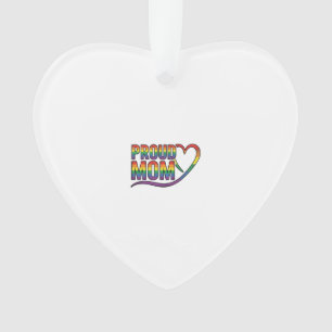 Proud Mum Rainbow Heart Vintage Engraving Design_1 Ornament
