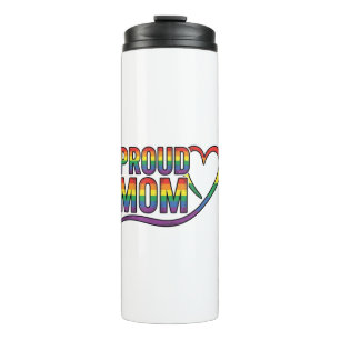Proud Mum Rainbow Heart Vintage Engraving Design_1 Thermal Tumbler