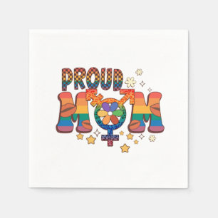 Proud Mum; Rainbow; LGBTQ Support Napkin