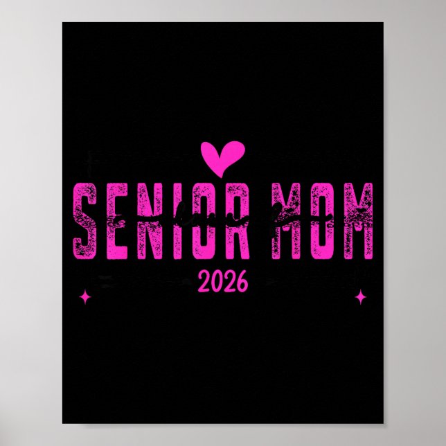 Proud mum senior class of 2026 pink bow  poster (Front)