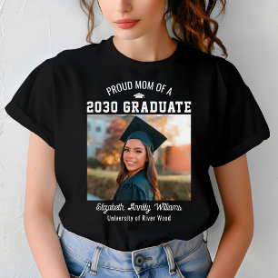Proud Mum Senior Custom Year Graduate Photo Parent T-Shirt
