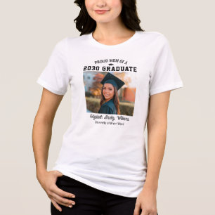 Proud Mum Senior Custom Year Graduate Photo Parent Tri-Blend Shirt