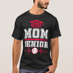 Proud Mum Senior Softball Player 2021 Heartbeat At T-Shirt