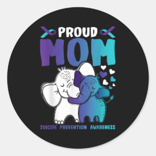 Proud Mum Suicide Prevention Awareness Warrior Mam Classic Round Sticker