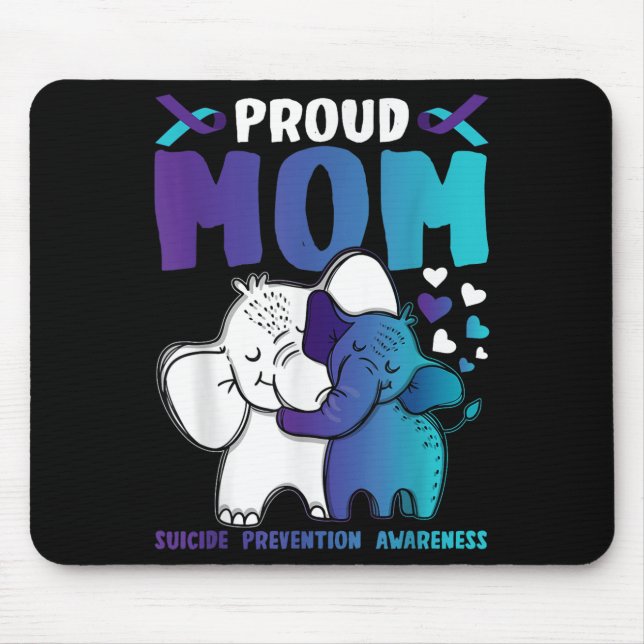 Proud Mum Suicide Prevention Awareness Warrior Mam Mouse Pad (Front)