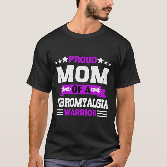 Proud Mum Warrior Of A Fibromyalgia Awareness In M T-Shirt (Front)