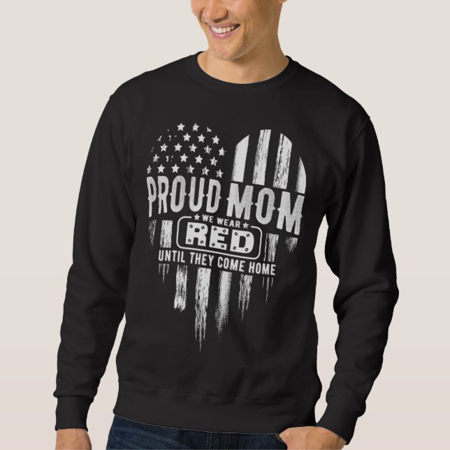 Proud Mum We Wear Red Friday Military Sweatshirt (Front)