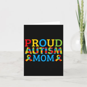 Proud Mum Wears Coloured Puzzle Pieces For Autism Card