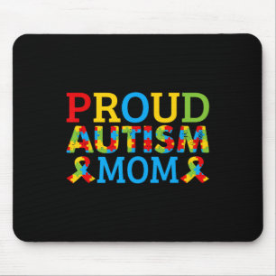 Proud Mum Wears Coloured Puzzle Pieces For Autism Mouse Pad