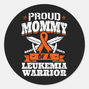 Proud Mummy Of A Leukaemia Warrior Mum Awareness B Classic Round Sticker