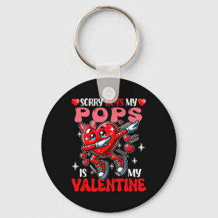 Proud My Pops Is My Valentine's Day Dabbing Heart Key Ring
