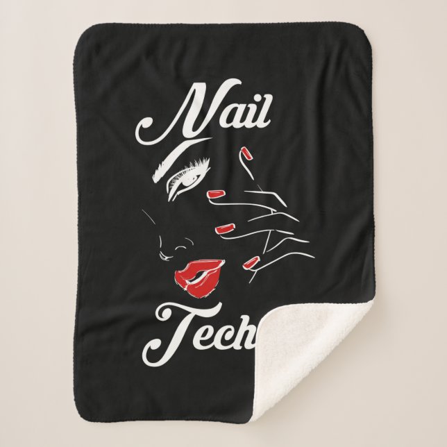 Proud Nail Tech Sherpa Blanket (Front)