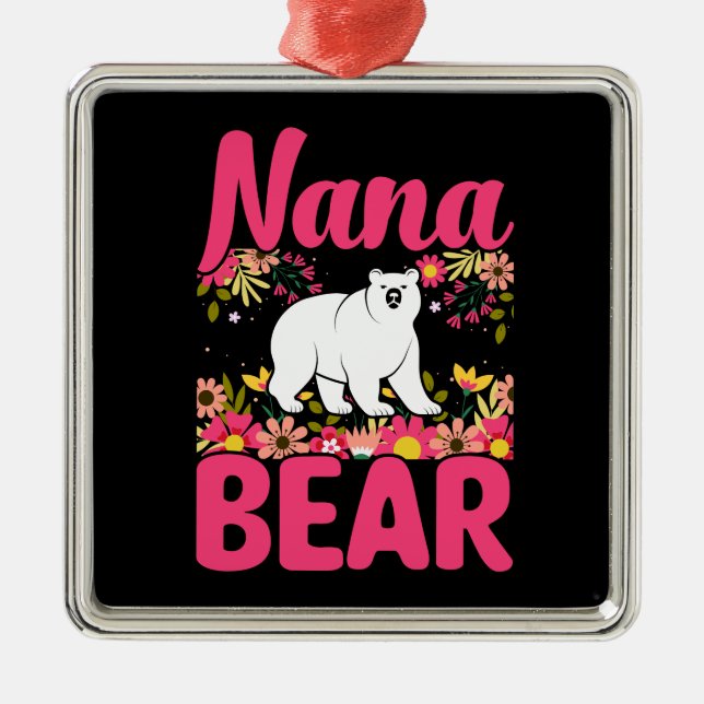 Proud Nana Bear Metal Tree Decoration (Front)