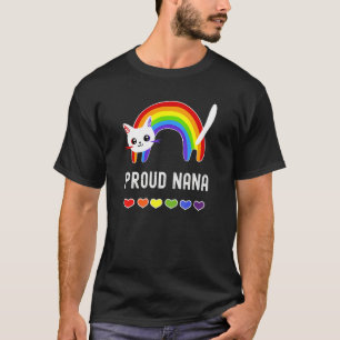 Proud Nana Lgbtq Ally Cat Lgbt Rainbow Gay Pride T-Shirt