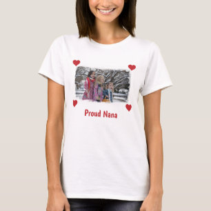 Proud Nana Love Grandma Photo Brushstroke Effects T-Shirt