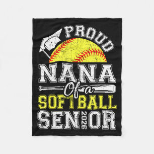 Proud nana of a 2026 senior softball graduate fleece blanket