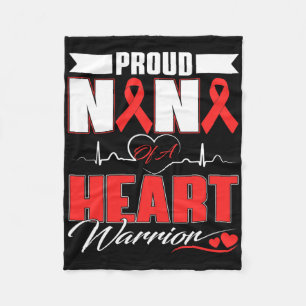 Proud Nana Of A Heart Warrior Heart Disease Awaren Fleece Blanket